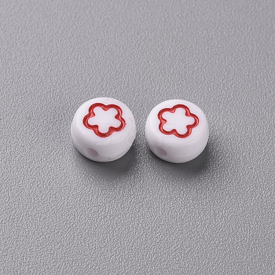 White Opaque Acrylic Beads MACR-N008-41D-1