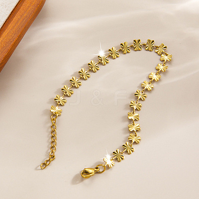 304 Stainless Steel Butterfly Link Chain Bracelets for Women WG8B455-02-1