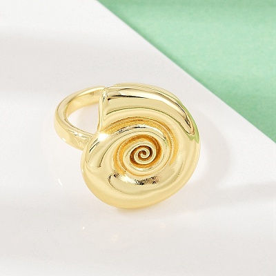 Ocean Theme Brass Cuff Rings RJEW-C135-01G-11-1