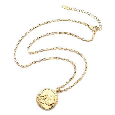 304 Stainless Steel Constellation Pendant Necklaces NJEW-K392-01G-03-1