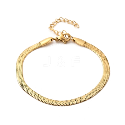 304 Stainless Steel Herringbone Chains Bracelet for Men Women BJEW-D450-01G-02-1