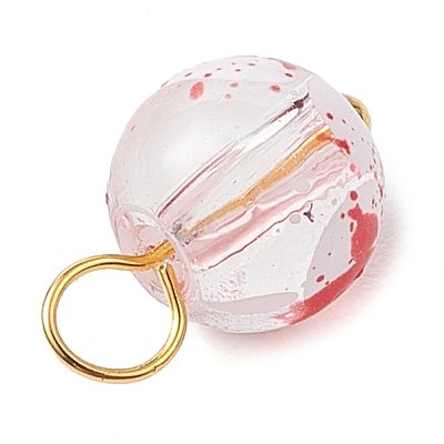 Baking Paint Glass Beads Charms PALLOY-JF03132-01-1
