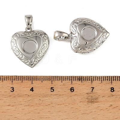 Floral Embossed Brass Locket Pendants KK-CBA7157-03P-1