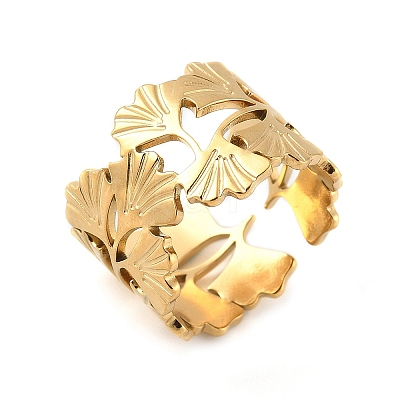 304 Stainless Steel Adjustable Open Cuff Rings for Women RJEW-U060-03E-G-1