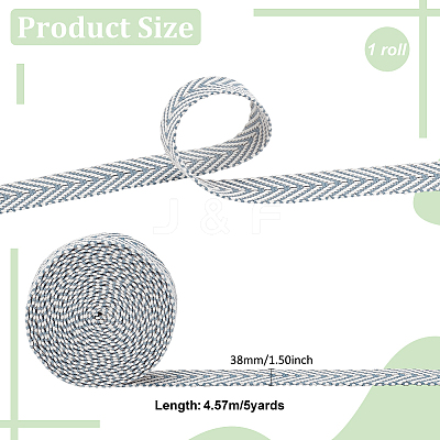 5 Yards Polycotton Jacquard Arrow Ribbon OCOR-WH0078-173C-1