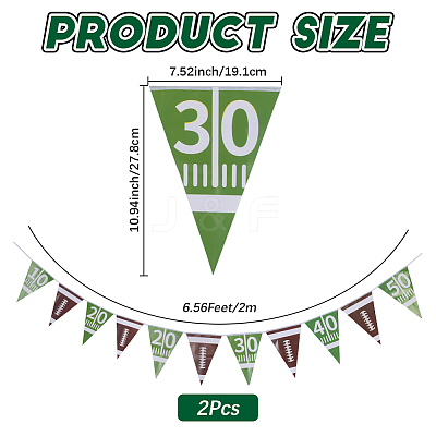 2Pcs Paper Rugby Triangle Flag Banners AJEW-SP0004-76-1