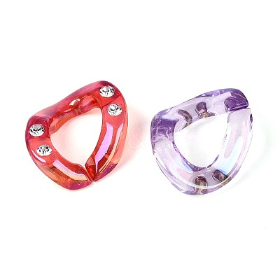 UV Plating Transparent Acrylic & Rhinestone Beads TACR-T029-02M-1