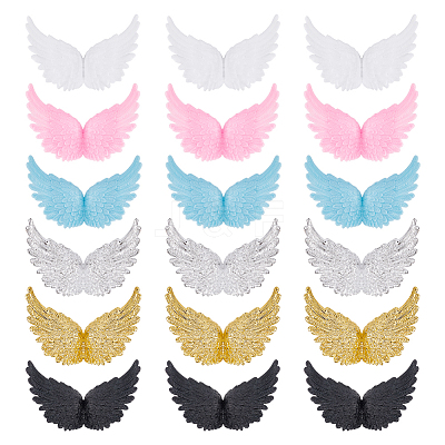 36Pcs 6 Colors Plastic Angel Wings Ornament DIY-AR0002-99B-1