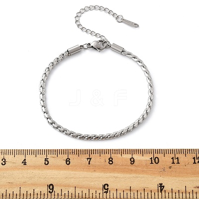 304 Stainless Steel Rope Chain Bracelets for Women BJEW-Q051-04P-1