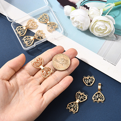 6Pcs Brass Micro Pave Cubic Zirconia Fold Over Clasps KK-BBC0021-30-1