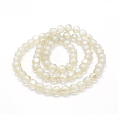 Electroplate Glass Beads Strands EGLA-P032B-8mm-P02-1