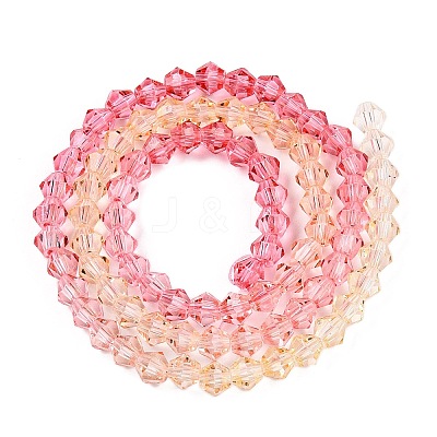 Gradient Color Baking Paint Glass Bead Strands DGLA-A039-T6mm-A02-1