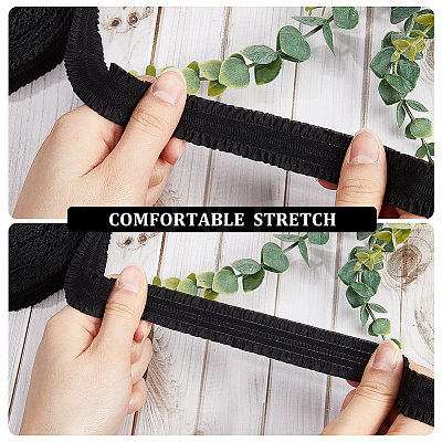 Polyester Ruffled Elastic Cord EW-WH0015-02A-1