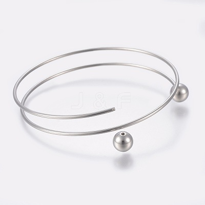 Tarnish Resistant 304 Stainless Steel Bangles Making MAK-K019-01P-1