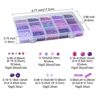 150G 15 Styles Baking Paint Glass Seed Beads SEED-FS0001-31B-1