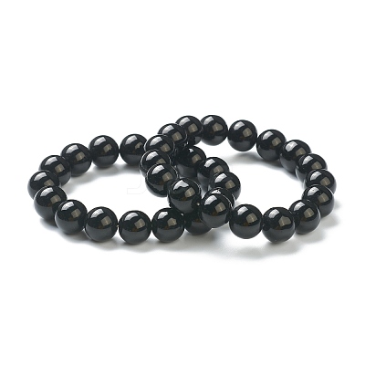 Round Glass Beads Stretch Bracelets for Teen Girl Women BJEW-A117-E-21-1