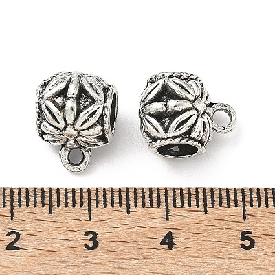 Tibetan Style Alloy Tube Bails X-PALLOY-S079-063AS-1
