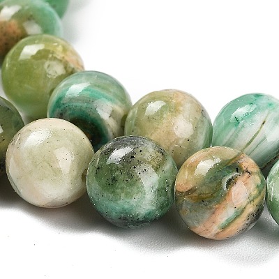 Natural Green Line Jasper  Beads Strands G-B128-A03-04-1
