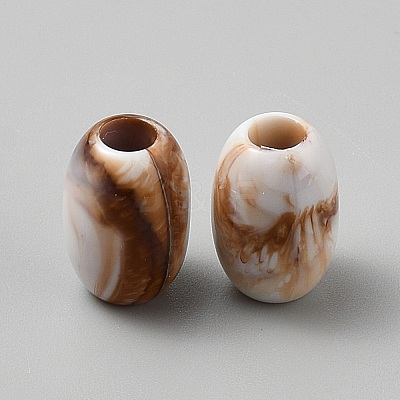 Acrylic European Beads MACR-WH0017-003J-1