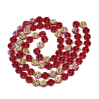 Baking Paint Electroplate Transparent Glass Beads Strands EGLA-Q136-04A-06-1