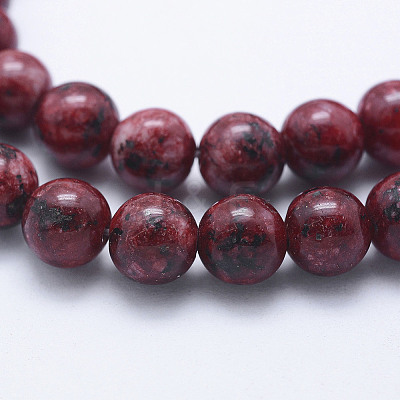 Natural Dyed Sesame Jasper Beads Strands X-G-E443-A03-1