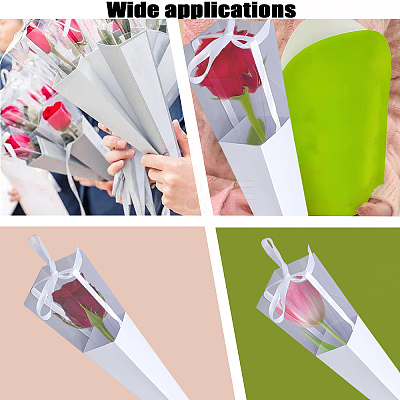 Cone Iridescent Paper Single Rose Packaging Gift Boxes CON-WH0085-50A-1