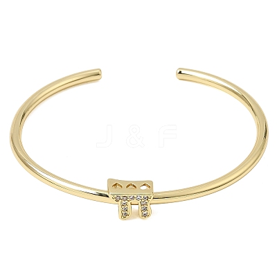 Brass Micro Pave Clear Cubic Zirconia Cuff Bangles for Women KK-CBAED06-08B-G-1