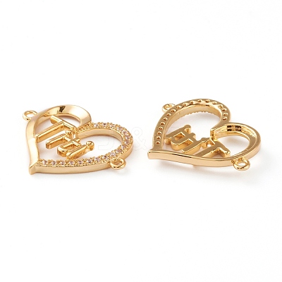Brass Micro Pave Clear Cubic Zirconia Links ZIRC-Z007-15G-1