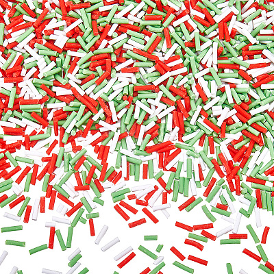 120G 3 Colors Christmas Themed Handmade Polymer Clay Beads CLAY-SC0002-08-1