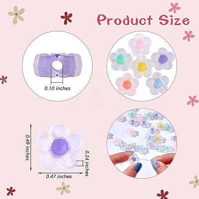 210Pcs 6 Colors Transparent Acrylic Beads TACR-SZ0001-18-1