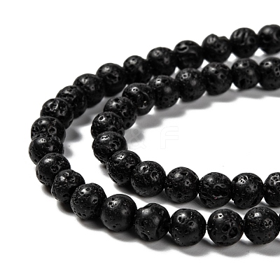 Natural Lava Rock Round Beads Strands X-G-M169-6mm-03-1