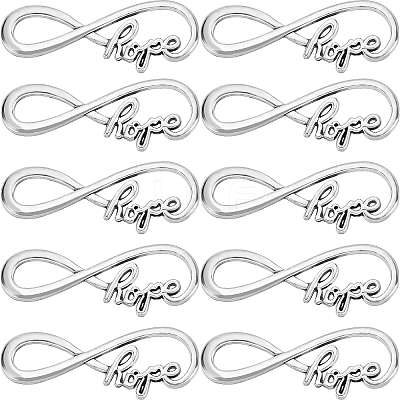 50Pcs Tibetan Style Alloy Infinity with Word Hope Connector Charms TIBE-SC0004-59-1