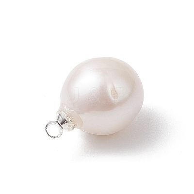 Natural Baroque Pearl Keshi Pearl Pendants PALLOY-JF04824-1