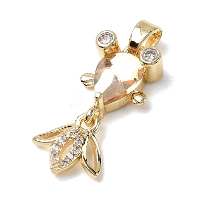 Brass Micro Pave Cubic Zirconia Pendants KK-K375-27G-21-1