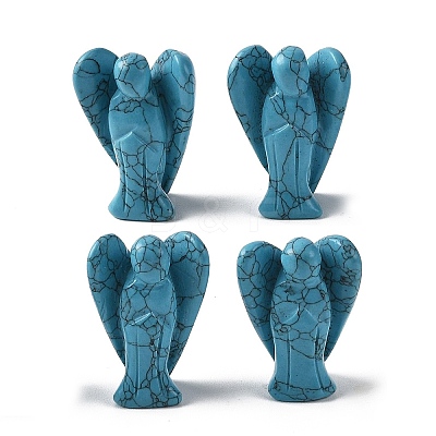 Dyed Synthetic Turquoise Carved Angle Figurines GG-CBA9C2C-A17-1