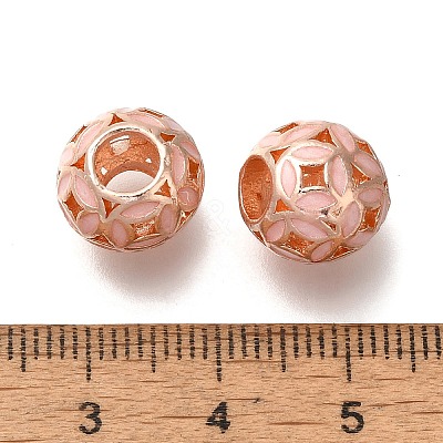 Rack Plating Alloy Enamel European Beads PALLOY-P307-05RG-1