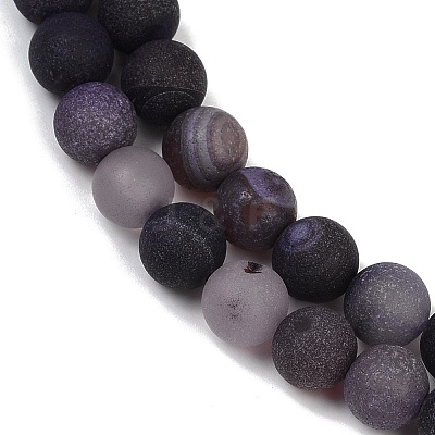 Natural Druzy Agate Beads Strands G-NH0024-A05-8mm-1