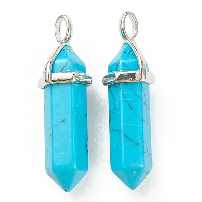 Synthetic Turquoise Pointed Pendants G-M378-01P-A28-1