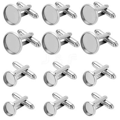 16Pcs 4 Styles 304 Stainless Steel Cuff Button STAS-SC0008-91-1