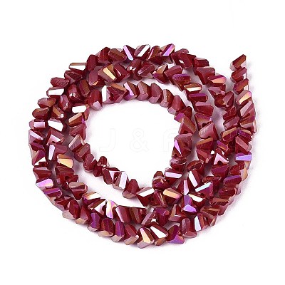 Electroplate Opaque Glass Beads Strands GLAA-N022-4mm-15-1