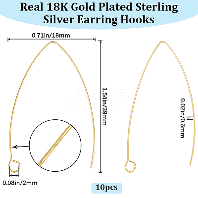 5 Pairs 925 Sterling Silver Earring Hooks STER-BBC0005-91-1