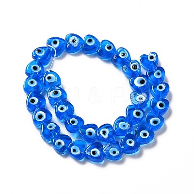 Handmade Evil Eye Lampwork Beads Strands LAMP-E023-07B-06-1