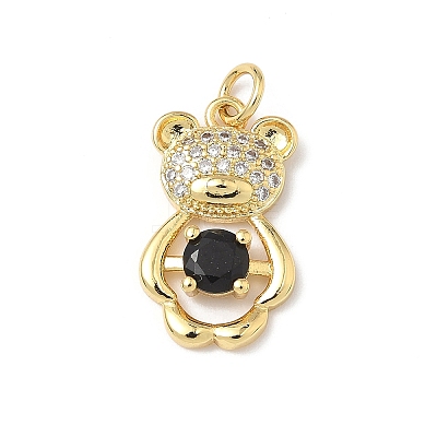 Brass Micro Pave Cubic Zirconia Pendants KK-Q068-04C-1