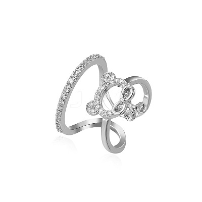 Brass & Clear Cubic Zirconia Cuff Rings FS-WG38E75-02-1