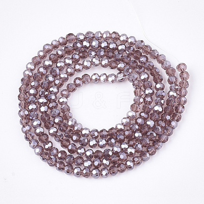 Electroplate Glass Beads Strands X-EGLA-T013-04F-1