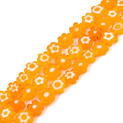 Handmade Millefiori Glass Bead Strands LAMP-N029-017A-05-1