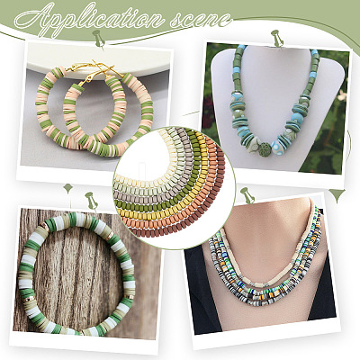 7 Strands 7 Colors Handmade Polymer Clay Beads Strands CLAY-AR0001-34-1
