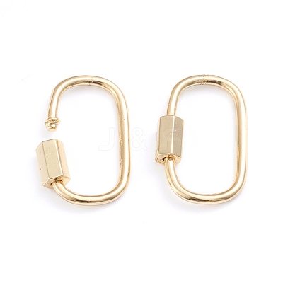 Brass Screw Carabiner Lock Charms ZIRC-I041-05G-1