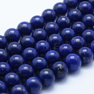 Natural Lapis Lazuli Beads Strands G-P342-01-10mm-A-1