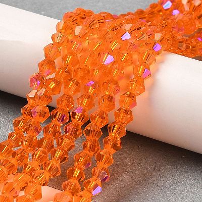 Transparent Electroplate Glass Beads Strands GLAA-F029-3mm-D11-1
